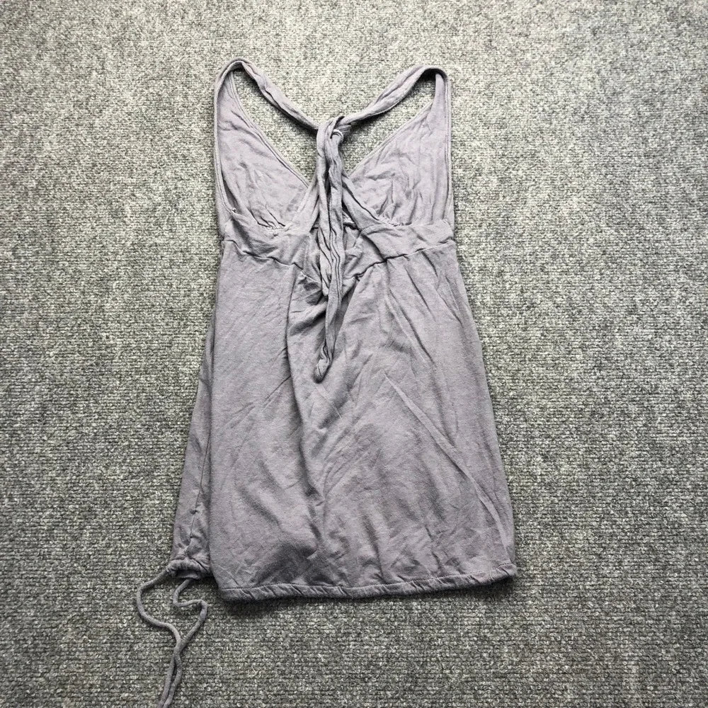 American Eagle Outfitters Gray Halter Babydoll Top T-Back Pockets Womens S/P